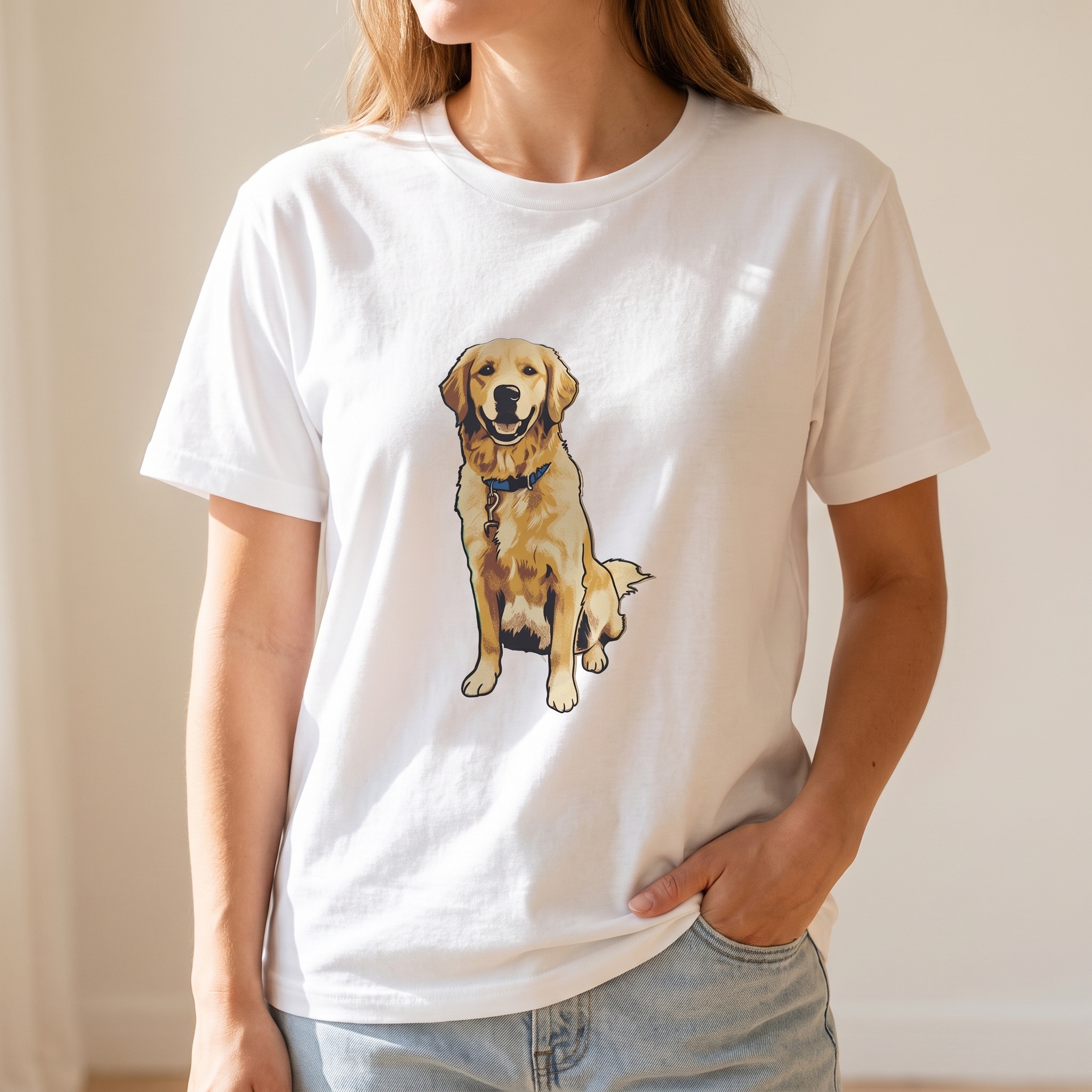 ヴィンテージプリントTシャツの着用イメージ(ホワイト)