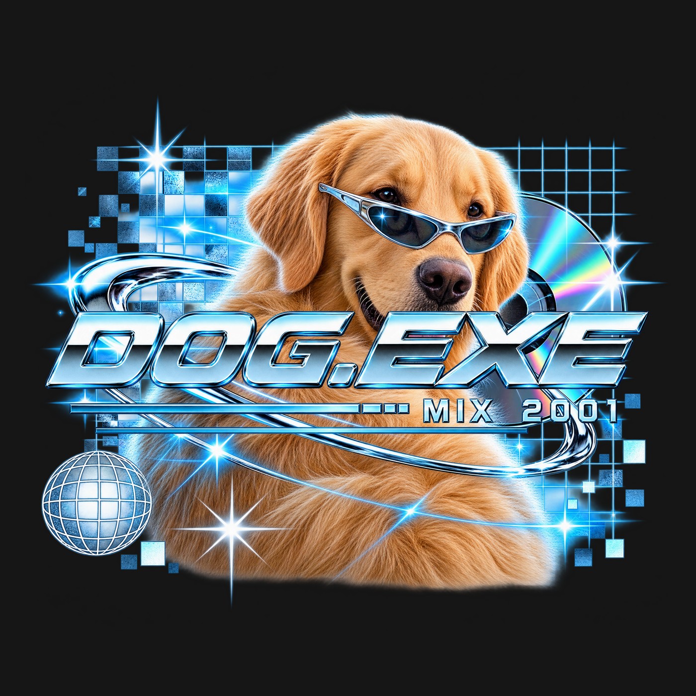 CAT.EXE Tシャツのデザイン(プリント部分・犬)