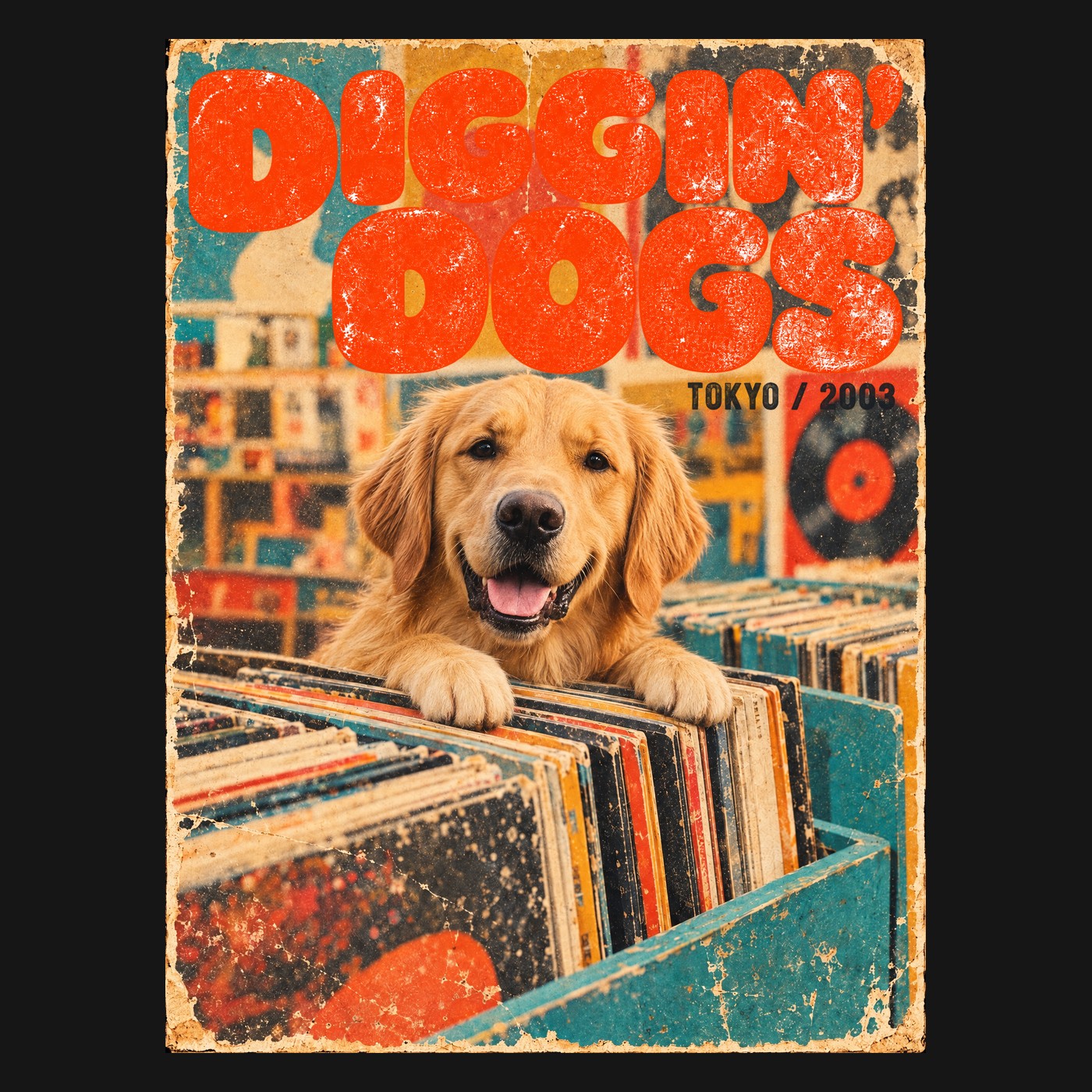 DIGGIN' CATS Tシャツのデザイン(プリント部分・犬)