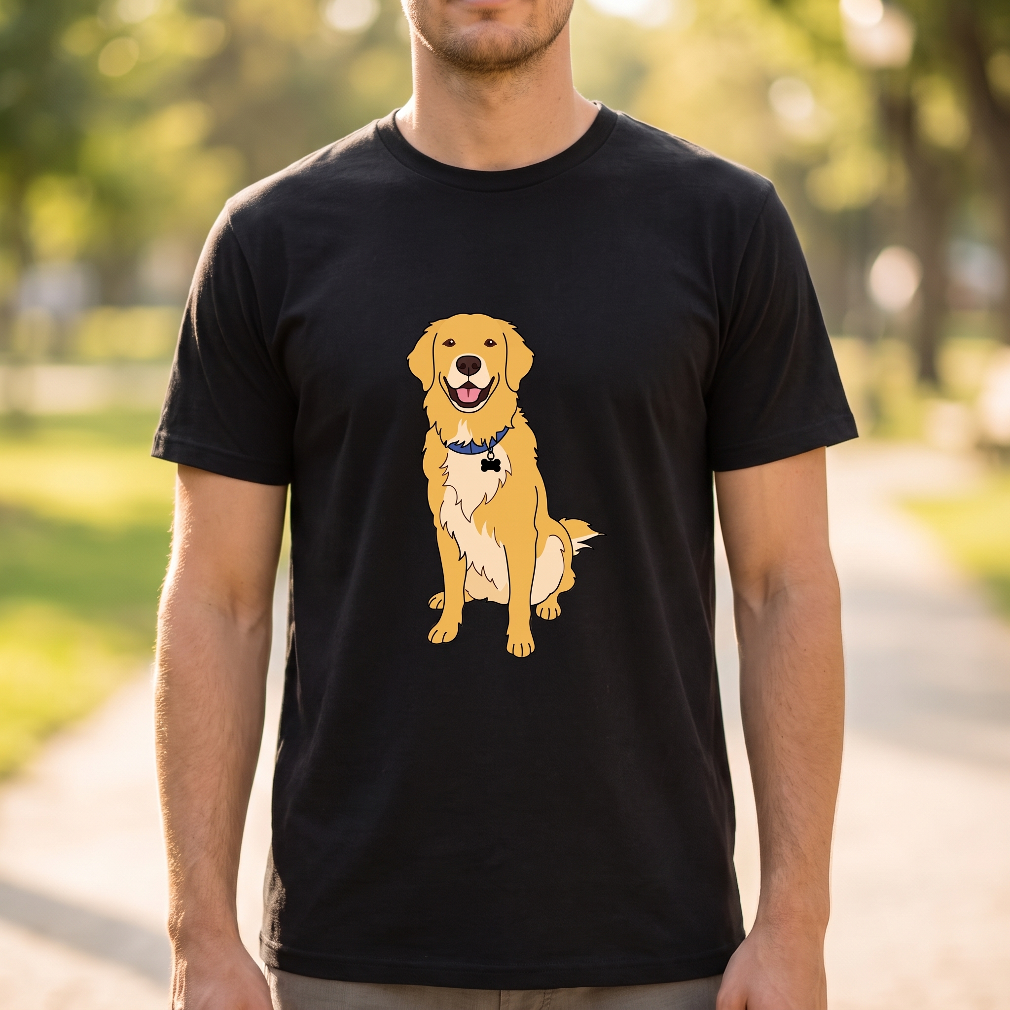 イラストプリントTシャツの着用イメージ(ブラック)