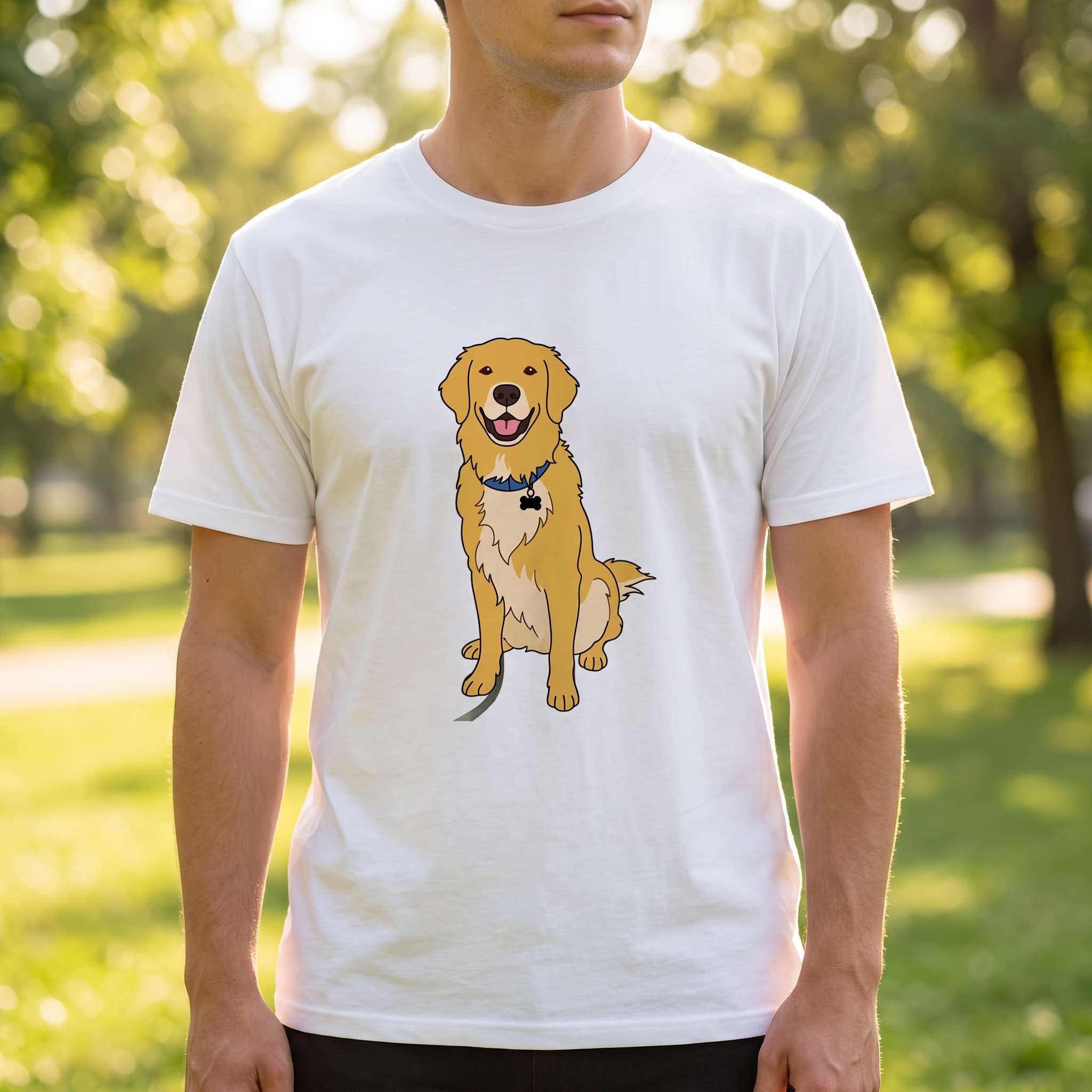 イラストプリントTシャツの着用イメージ(ホワイト)