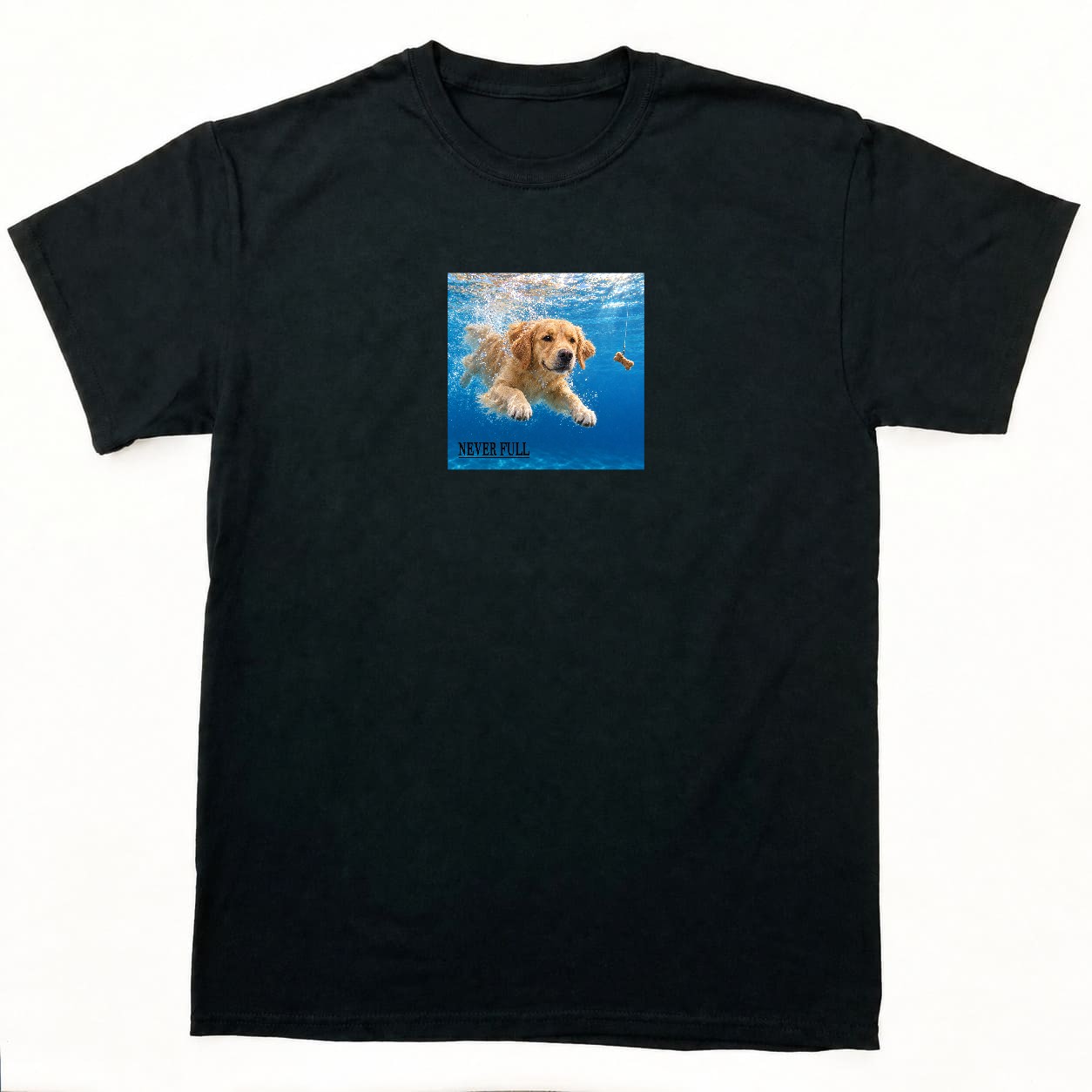 NEVER FULL Tシャツの正面イメージ(ブラック)