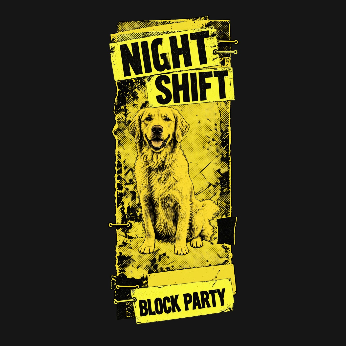 NIGHT SHIFT Tシャツのデザイン(プリント部分・犬)