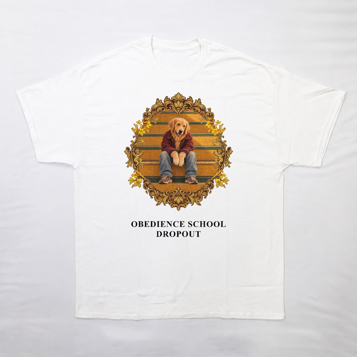OBEDIENCE SCHOOL DROPOUT Tシャツの正面イメージ(ホワイト)