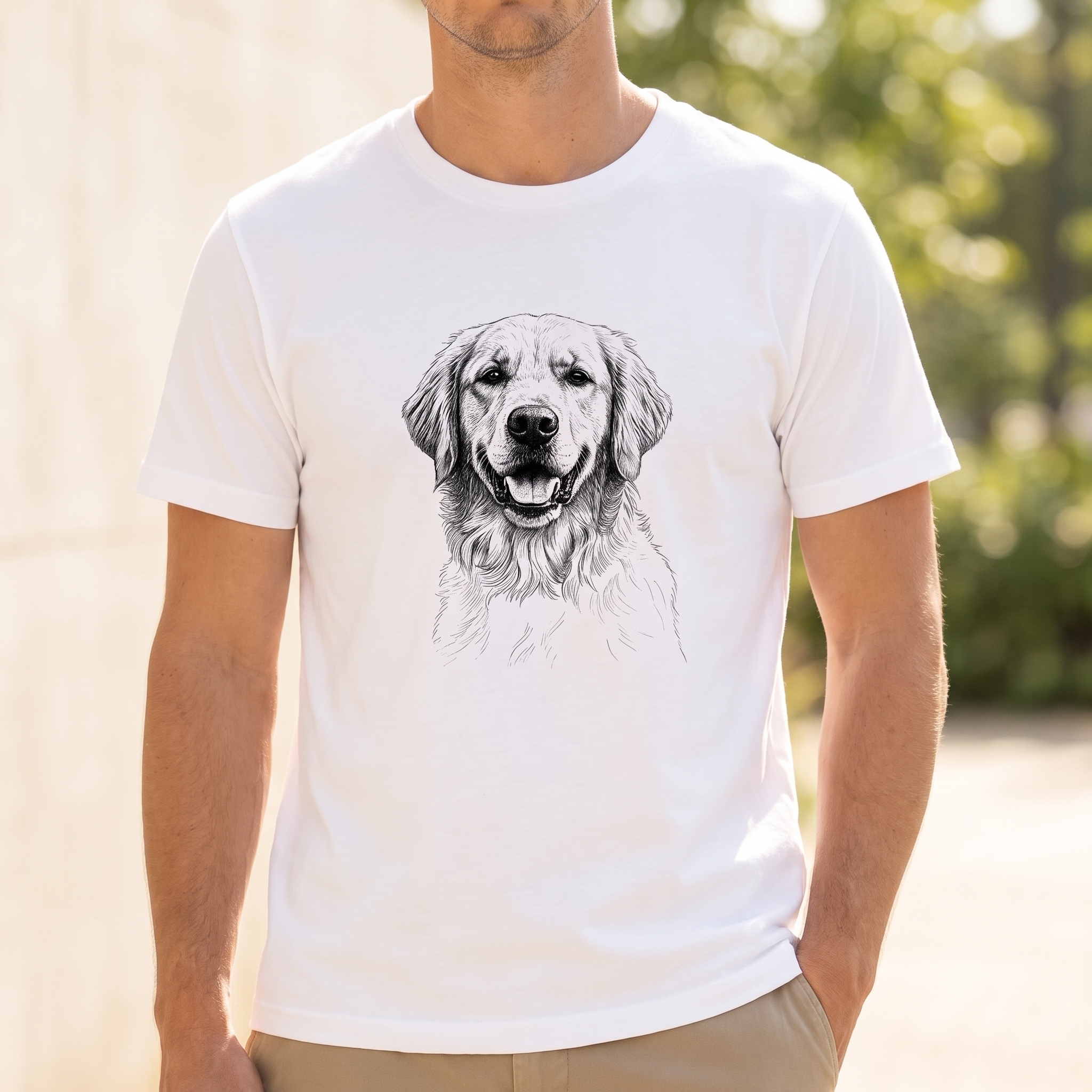 鉛筆スケッチTシャツの着用イメージ(ホワイト)