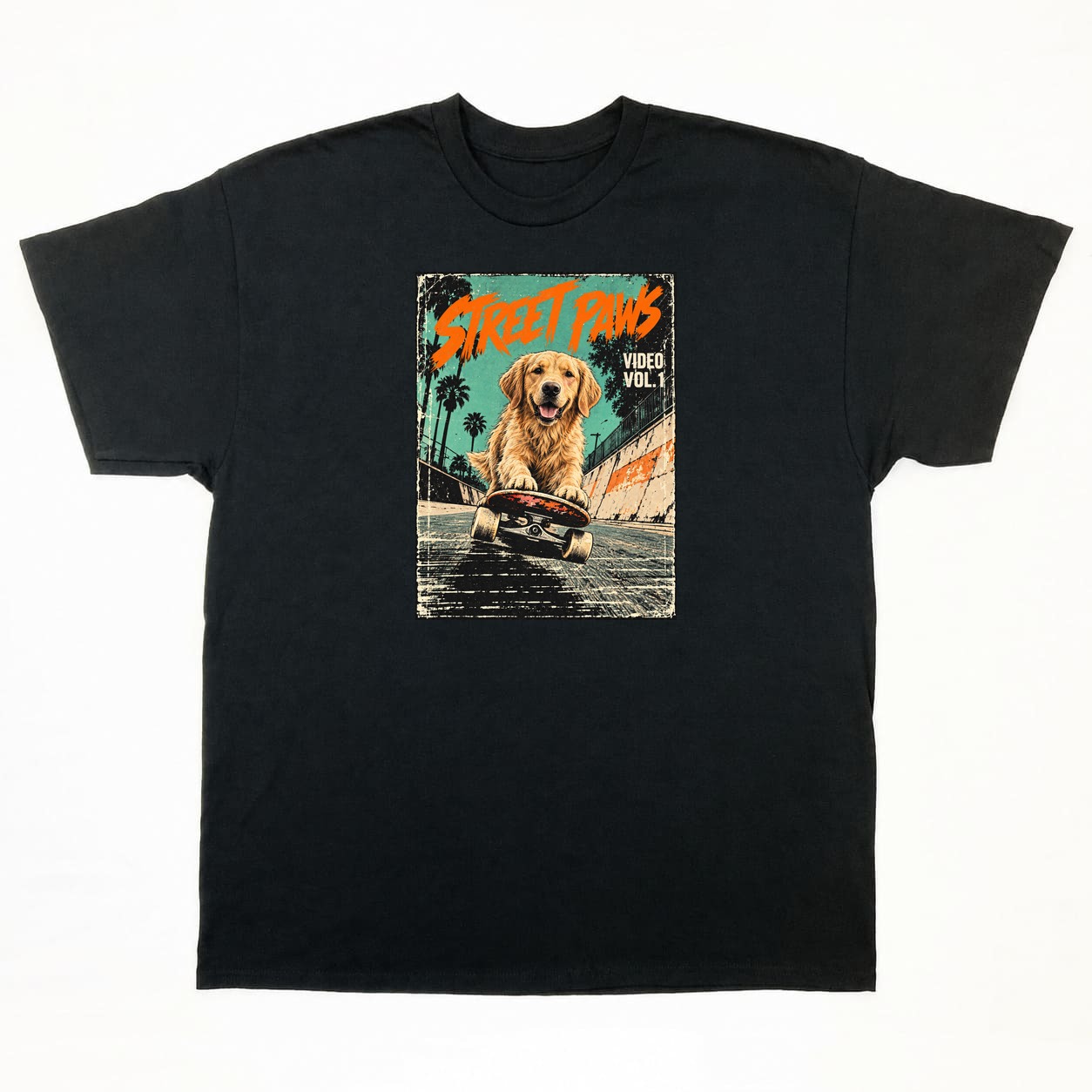 STREET PAWS Tシャツの正面イメージ(ブラック)
