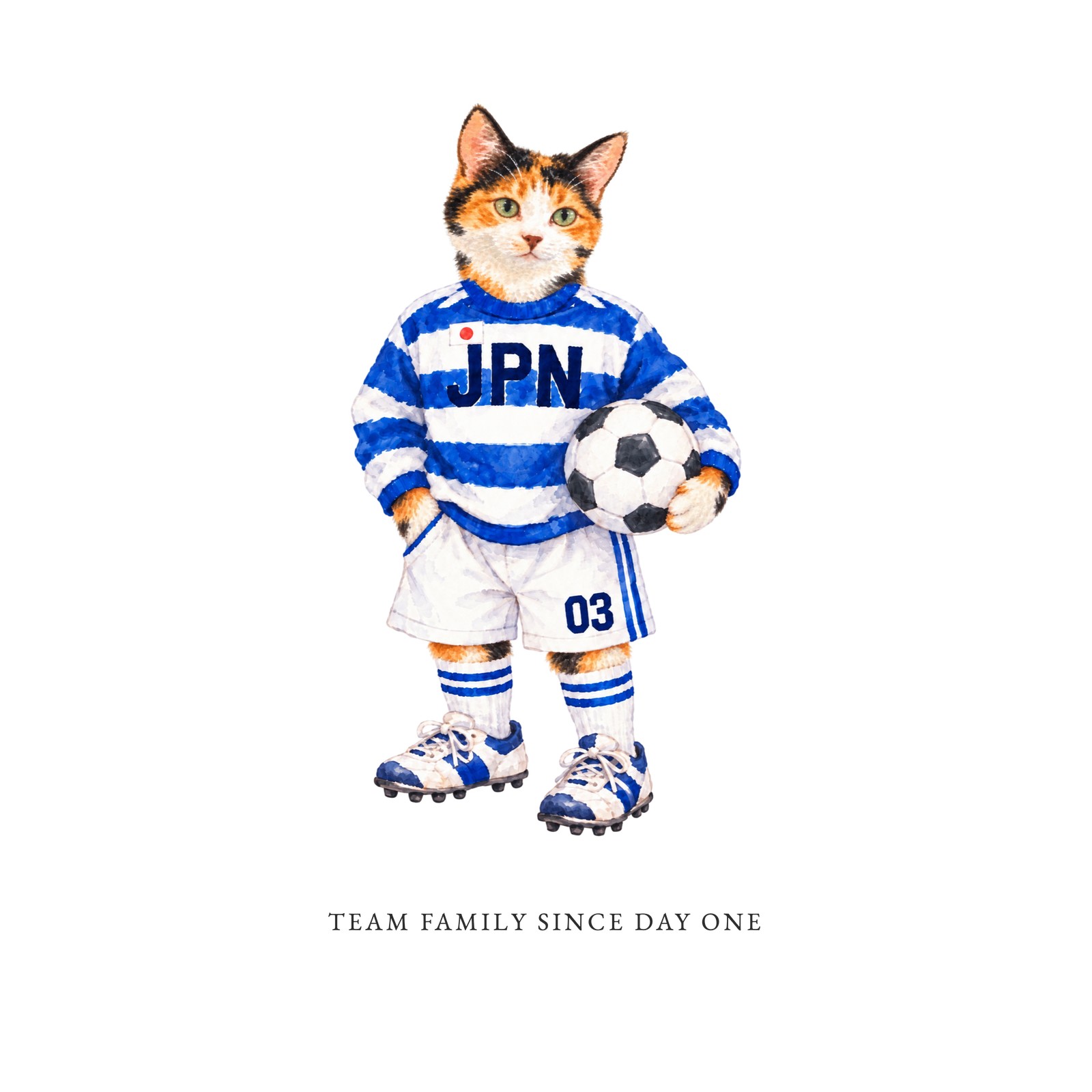 TEAM FAMILY Tシャツのデザイン(プリント部分・猫)
